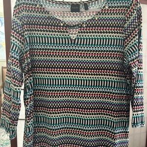 Kiyonna Multicolor Patterned Women's Top